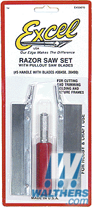 Excel Hobby Razor Saw Set Handle with 2 blades, Carded