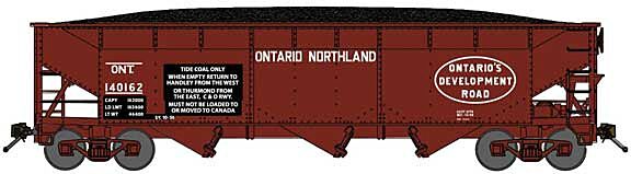 Bluford Shops 74117 - N 70-Ton Offset-Side 3-Bay Covered Hopper - Ontario Northland #140106 (C&O Coal Service Stencil, Boxcar Red, Oval Logo)