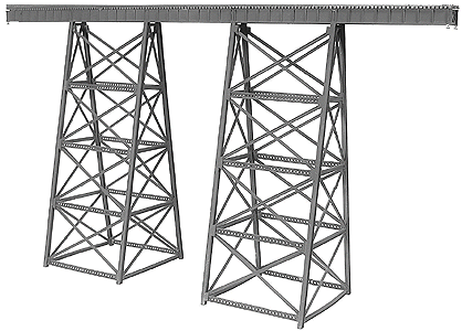 Micro Engineering 75518 - N Scale Tall Steel Viaduct - Standard Bridge, 200ft