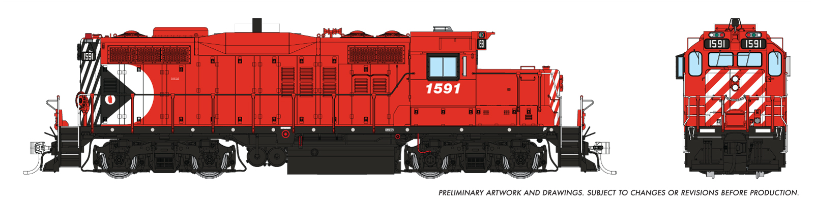 Rapido 54525 - HO GP9u - DC/DCC/Sound - Ontario Southland Railway #1591 - Otter Valley Railroad Exclusive 