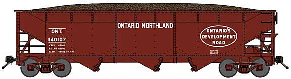 Bluford Shops 74105 - N 70-Ton Offset-Side 3-Bay Covered Hopper - Ontario Northland #140173 (Boxcar Red, Oval Logo)