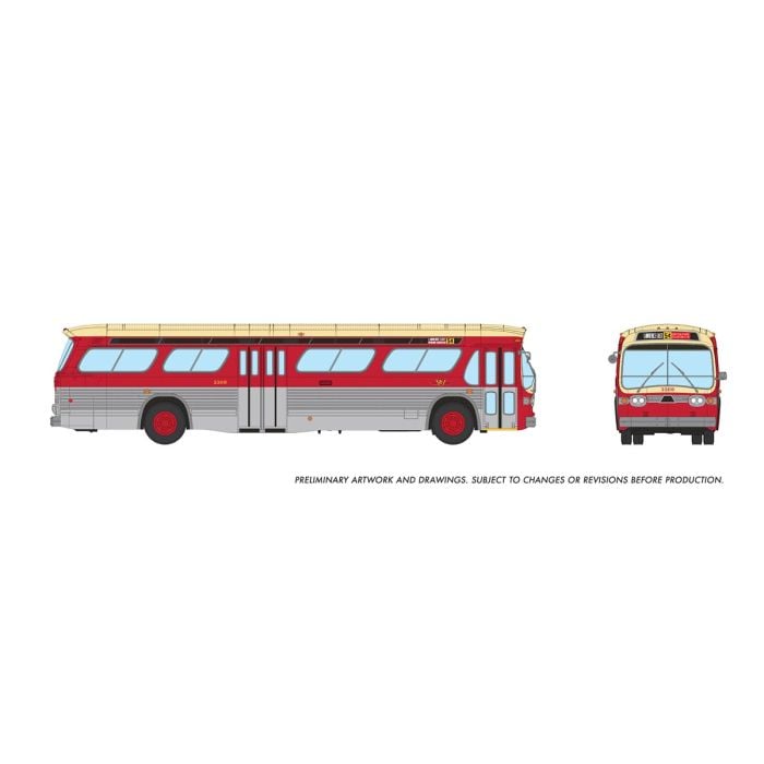 Rapido 751097 - HO 1/87 New Look Bus (Deluxe) - TTC #3309 - Maroon & Cream