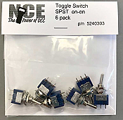 NCE 303 - TS6S On/On SPST Toggle Switch - 125Volts - 5Amps (6pk)