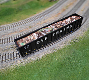 Otter Valley Railroad 6400 - HO NSC 64 Ft 6400 CuFt Scrap and Trash Gondola - Car with Load - Trash