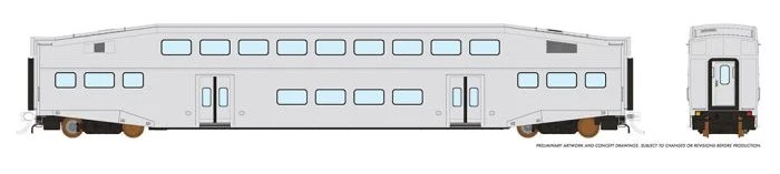 Rapido 146095 - HO Single BiLevel Commuter Car - Undecorated Coach - Series 4 Body