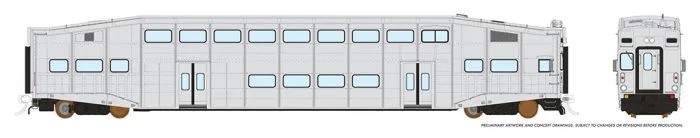 Rapido 146097 - HO Single BiLevel Commuter Car - Undecorated Cab Coach - Series 2 Body