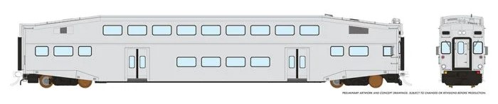 Rapido 146099 - HO Single BiLevel Commuter Car - Undecorated Cab Coach - Series 4 Body