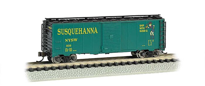 Bachmann Industries 17058 - N Scale AAR 40Ft Steel Boxcar - Ready to Run Silver Series - New York...