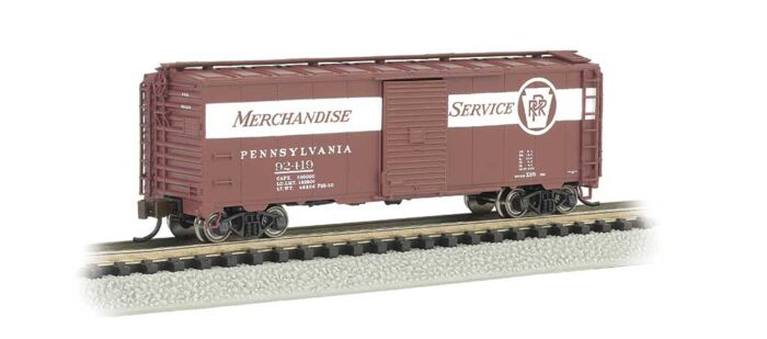 Bachmann Industries 17061 - N Scale AAR 40Ft Steel Boxcar - Ready to Run Silver Series - Pennsylv...