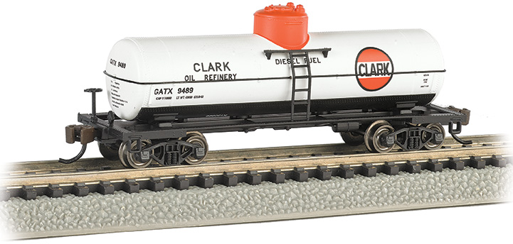 Bachmann 17857 - N Scale ACF 36ft 6in 10K Gallon Tank Car - Clark Oil Refinery (GATX) #9489