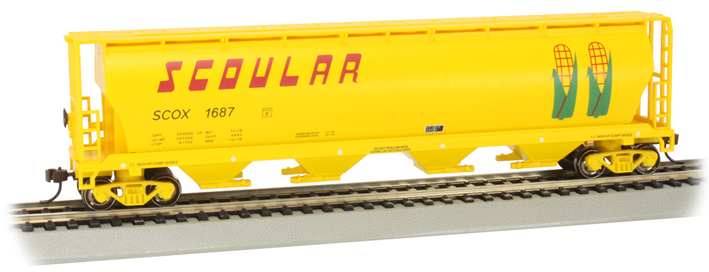 Bachmann 19104 - HO 4-Bay Cylindrical Grain Hopper - Scoular #1687