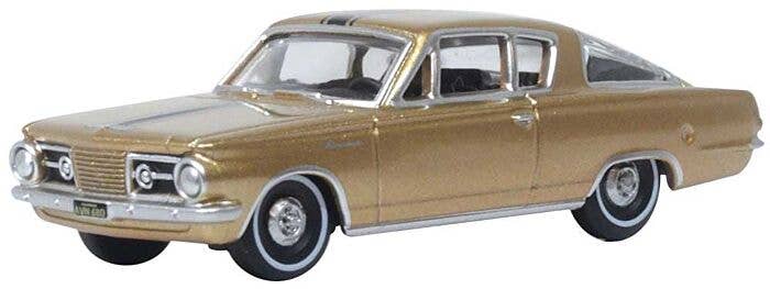 Oxford Diecast 87PB65001 - HO 1965 Plymouth Barracuda - Assembled -- Gold