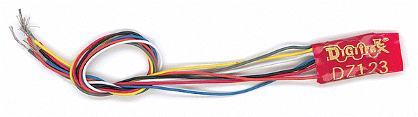 Digitrax DZ123 - HO, N & Z Scale - 1 Amp Economy Wired Decoder, 2 Functions