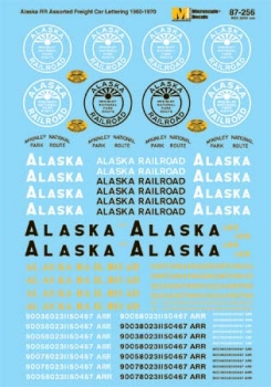 Microscale 87256 HO Scale - Alaska Railroad Freight Cars (1960s-1970s) - Waterslide Decal