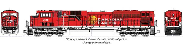 Kato 176-5626 N Scale EMD SD90/43 Mac Standard DC - Canadian Pacific #9136 (red, white, gold)