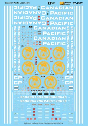 Microscale 601537 - N Scale Canadian Pacific Locomotive Decal Set (Solid Beaver Logo) Era 2017