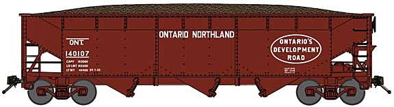 Bluford Shops - 74104 - N 70-Ton Offset-Side 3-Bay Covered Hopper - Ontario Northland #140140 (Bo...