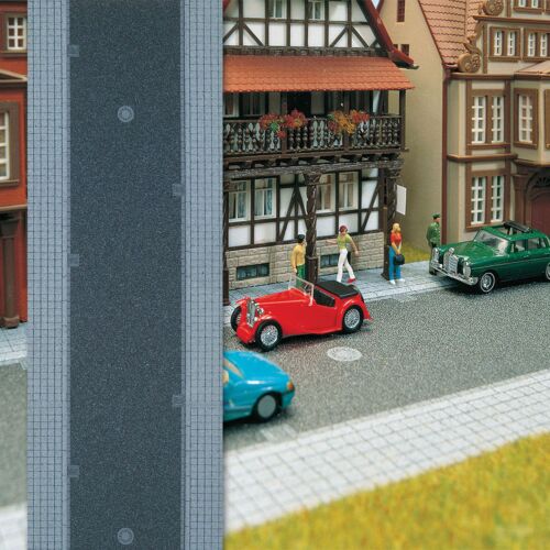 Busch 8138 - N Scale Town Street w/Curbs & Sidewalks - Flexible Self-Adhesive Roadway (1m x 6.6cm...