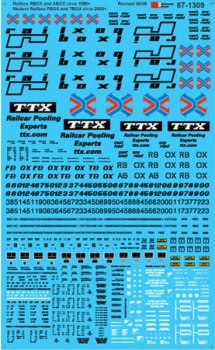 Microscale 871309 - HO Railbox 50Ft and 60Ft Boxcars - 1990+ and 2003+ - Waterslide Decals