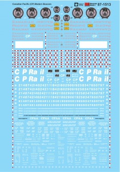 Microscale 871513 - HO Canadian Pacifc (CP) Modern Boxcars - 1970+ - Waterslide Decals