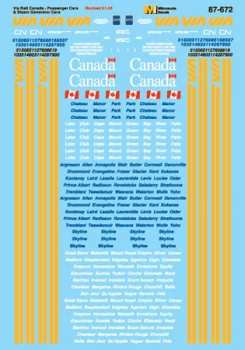 Microscale 87672 - HO Via Rail Canada Passenger Cars (1978-2002) use with 87-673 - Decals