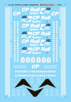 Microscale 87-974 HO Railroad Decal Set - Canadian Pacific AC4400CW Diesels (1995 - 1997)-Diesel ...