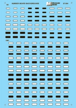 Microscale 87-904 HO Scale - Diesel Numberboard Backgrounds - (1985 +) Waterslide Decal