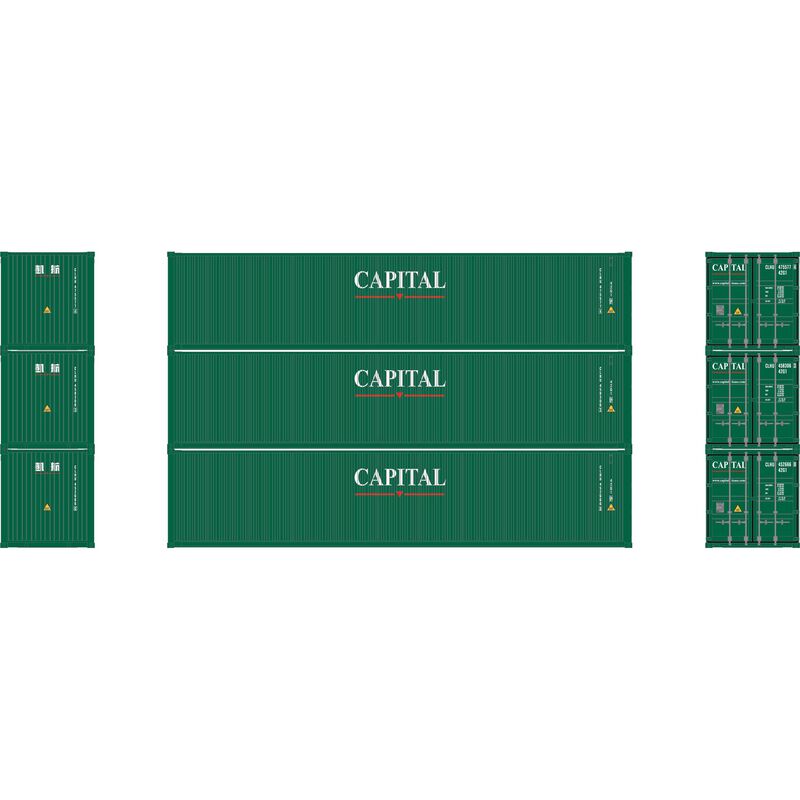 Athearn 140-16385 - HO 40ft Low-Cube Container - CLHU (3 Pack) #1