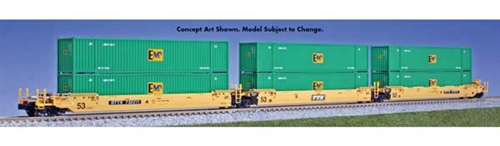 Kato 1066187 - N Scale Gunderson MAXI-IV 3-Unit Well Car with 6 53ft Containers - Ready to Run - ...