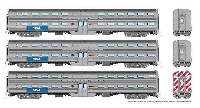 Rapido 145004 - HO Gallery Commuter Car - Metra Burlington: Set #1