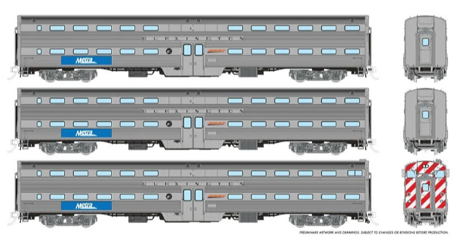 Rapido 145005 - HO Gallery Commuter Car - Metra Burlington: Set #2