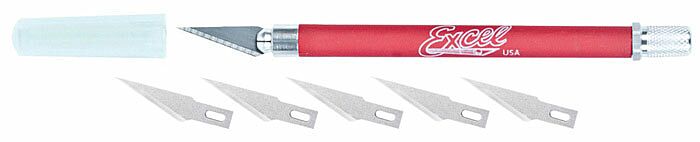 Excel Hobby 19018 -K18 Grip-On Non-Roll Soft Handle Knife-Crarded w/Safety Cap & (5) #20011 Blade...