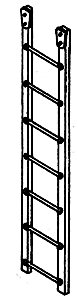 Details West HO Scale 1006 7 Rung Ladder with Brackets Pkg 4