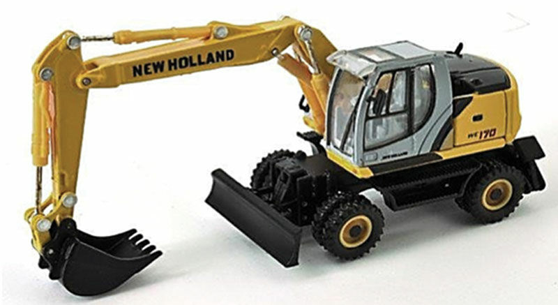 Herpa Models 6480 - HO New Holland We170 Wheeled Excavator - Yellow, Black