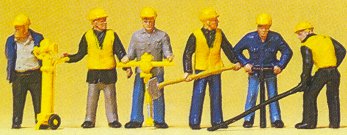 Preiser 10035 - HO Track Maintenance Crew (6)