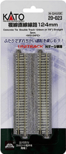 Kato Unitrack 20-023 N Scale - Concrete Tie Double Track Straight - 4-7/8in (124mm) (2/pkg)