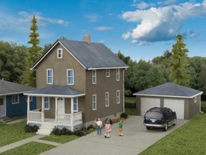 Walthers 3792  Cornerstone HO Two-Story House w/Garage