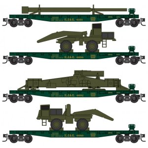 Micro Trains 993 02 204 - N Scale 40ft Flatcars w/Loads - EJ&E (4pk)