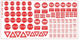 Blair Line 103 - HO Scale Highway Signs - Regulatory Signs #2 (1930-Present, red, white)