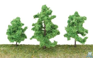 Walthers SceneMaster 1183 All Scale - Spring Trees w/ Pin Base, 3-3/8In to 5-1/2In, 8 to 14 cm pk...