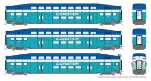 Rapido 146031 - HO BiLevel Commuter Car - Coaster (Original) Set #2