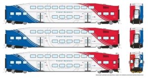 Rapido 146034 - HO BiLevel Commuter Car - UTA FrontRunner - Set #2