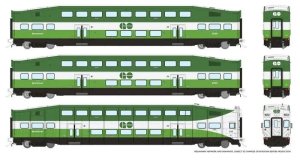 Rapido 146041 - HO BiLevel Commuter Car - GO Transit/ Metrolinx - Set #2