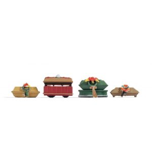 Noch 14874 - HO Coffins w/ Funeral Wreaths (4 pkg) 