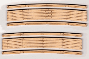 Blair Line 25 - N Scale Laser-Cut 2-Lane Curved Wood Grade Crossing - 9-11in Radius (2)