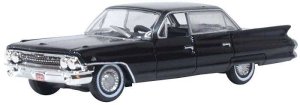 Oxford Diecast 87CSD61004 - HO 1961 Cadillac Sedan de Ville - Assembled -- Ebony