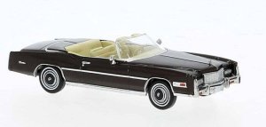 Brekina 19757 - HO 1975 Cadillac Eldorado Convertible - Assembled -- Top Down (metallic brown)