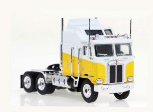 Brekina 85732 - HO 1976 Kenworth K100 Aerodyne Sleeper-Cab Semi Tractor - White, Yellow