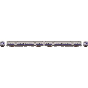 Rapido 207062 - HO Budd M3A set (DC/Silent): MNCR - Striped Ends w/ Headlight: #8132 + 8133