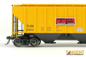 Tangent 21041-01 - HO PS-2-4427  High Side Covered Hopper - TLDX Delivery Yellow Lease 3-1967 #68...